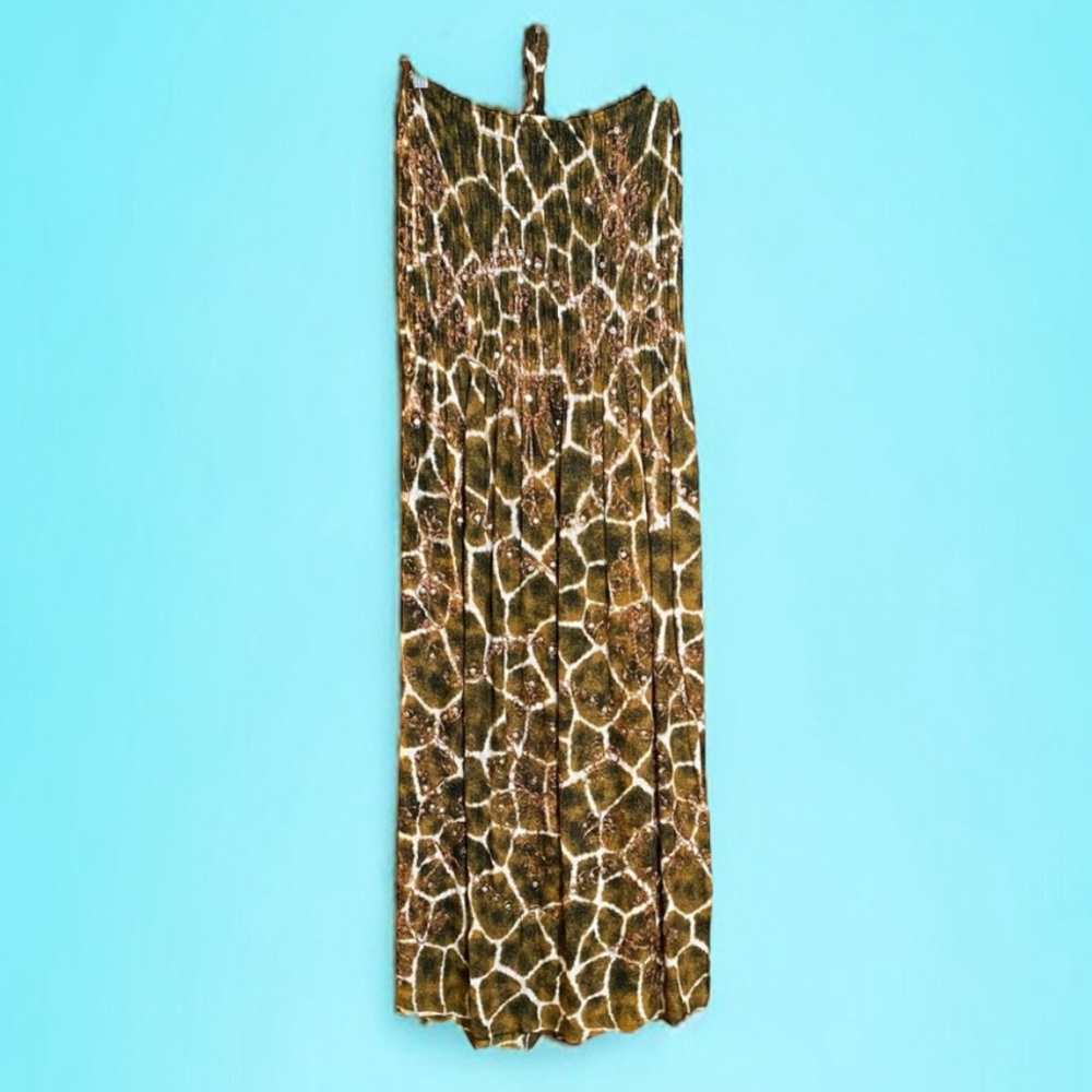 3/$15 Ucho Bali Sarongs Giraffe Print Halter Top Dress